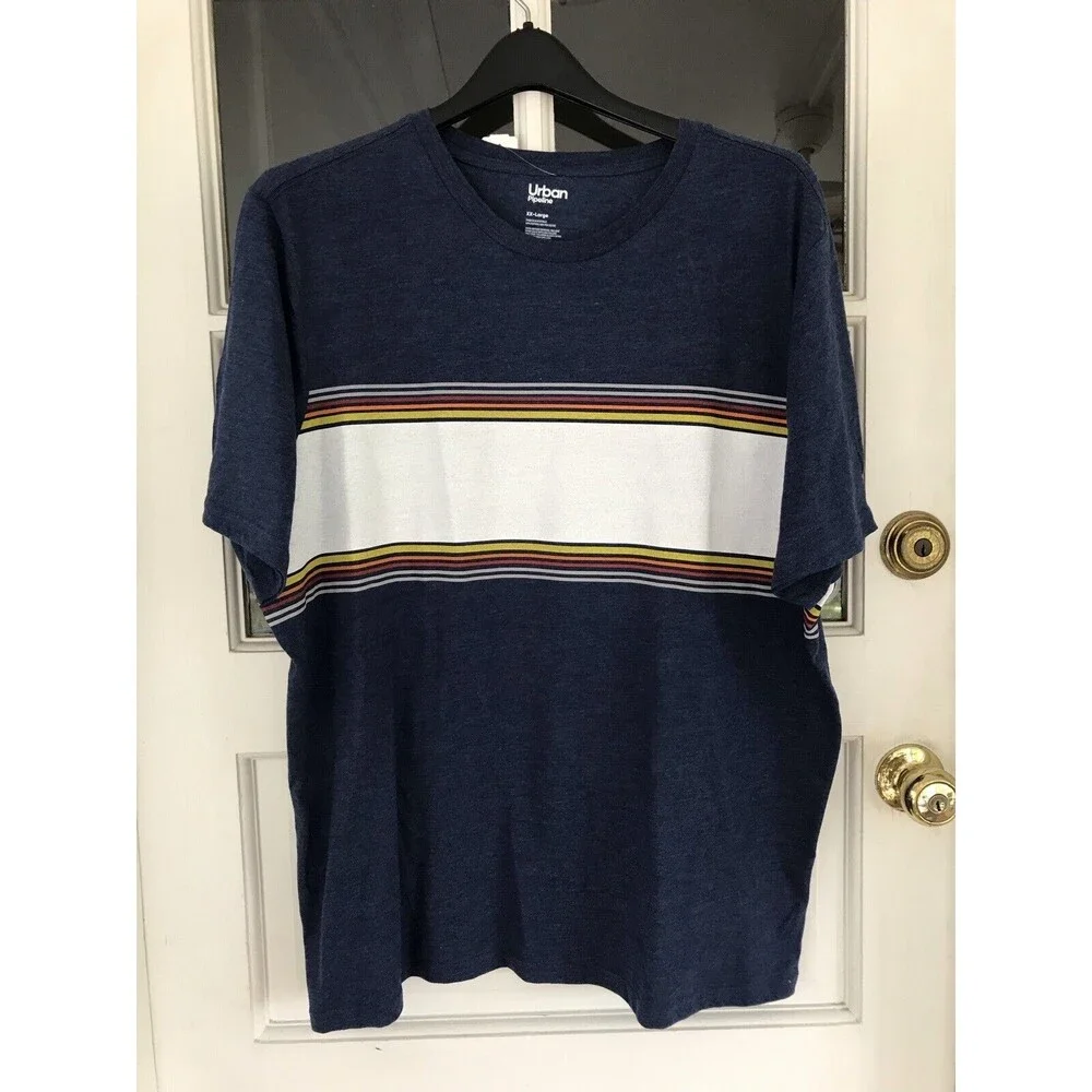 Urban Pipeline Mens Small Blue Stripes Short Sleeve T Shirt NWT